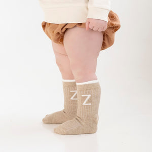 
                  
                    Load image into Gallery viewer, Letter Socks - Light Camel
                  
                