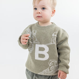 
                  
                    Load image into Gallery viewer, May Gibbs Alphabet Jumper Avocado
                  
                