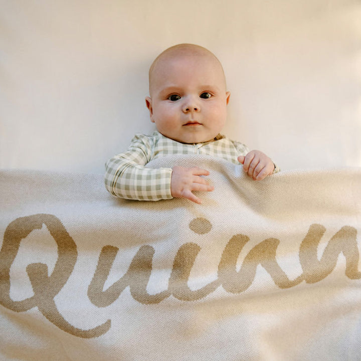 Classic Name Blanket in Oatmeal - personalised and made to order by Namely Co, view 4