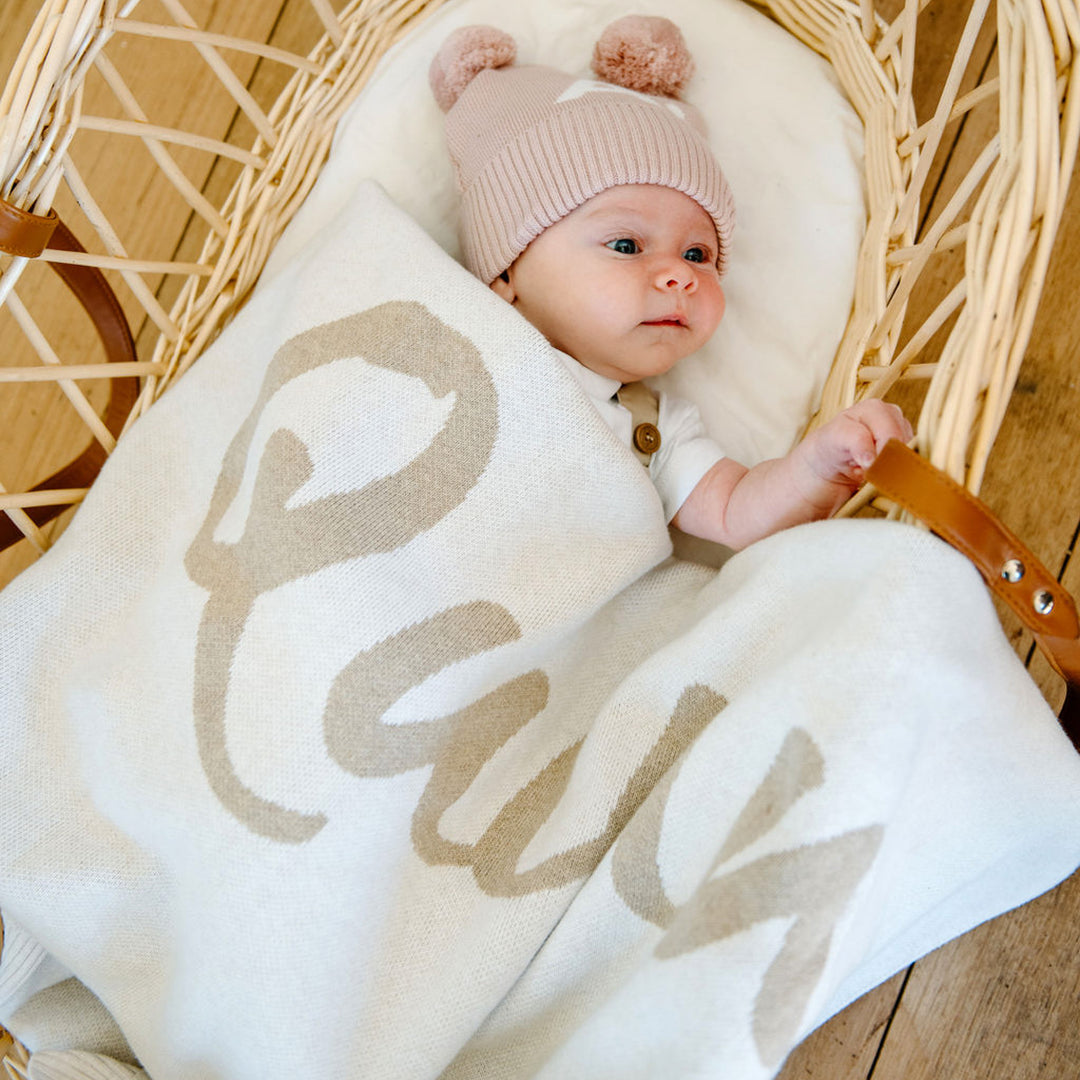 Classic Name Blanket in Oatmeal - personalised and made to order by Namely Co, view 5