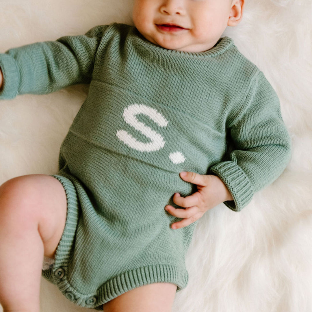 Letter Bodysuit in Lily Pad - personalised and made to order by Namely Co