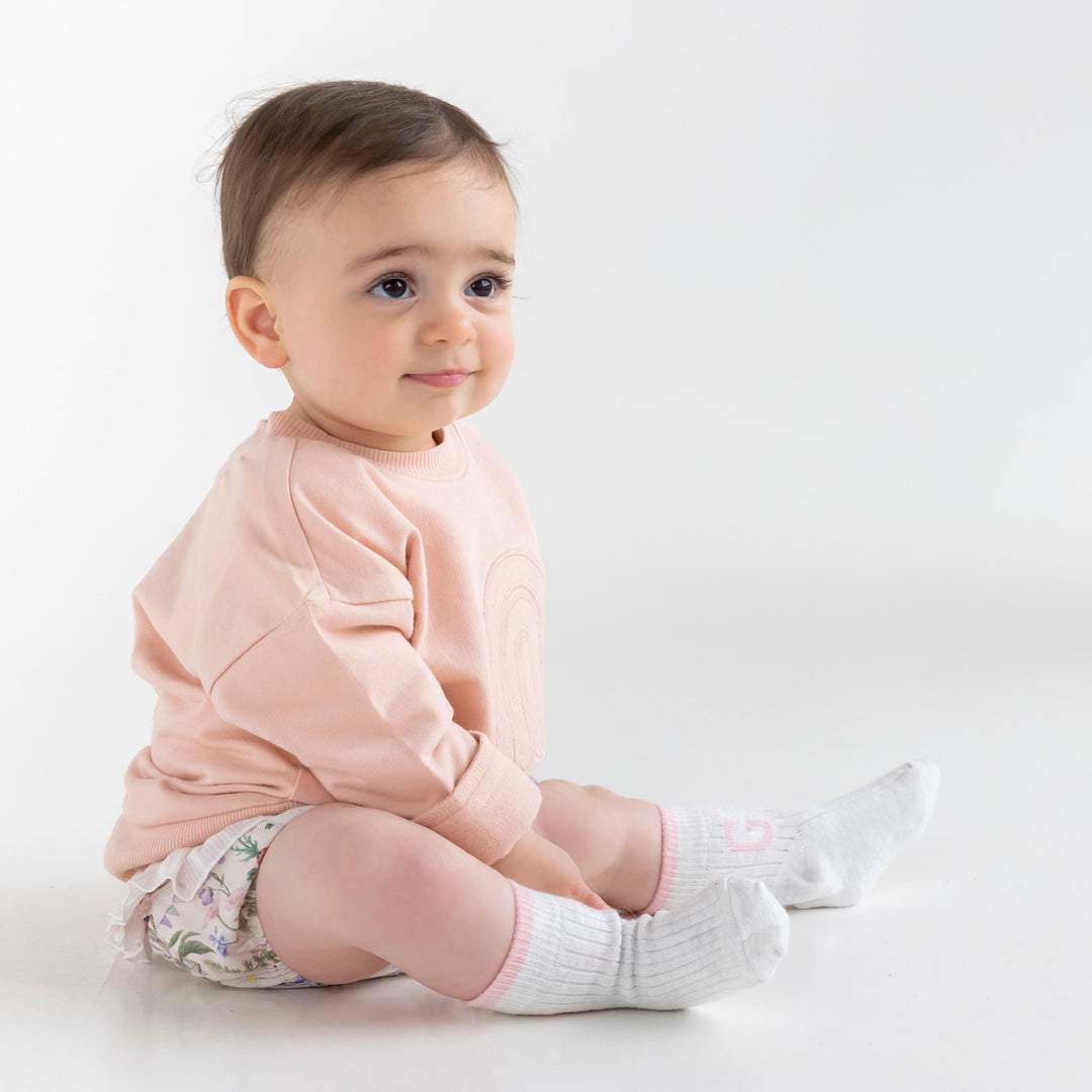Letter Socks in Cashmere Pink - personalised and made to order by Namely Co, view 3