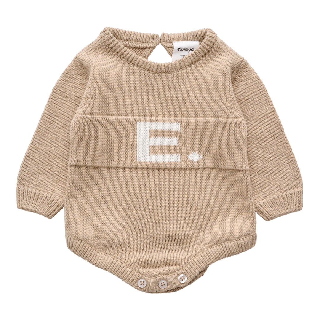 Letter Bodysuit in Light Camel - personalised and made to order by Namely Co, view 2
