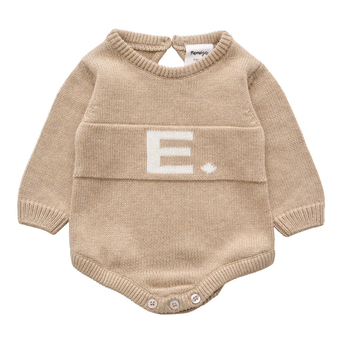 Letter Bodysuit in Light Camel - personalised and made to order by Namely Co, view 2