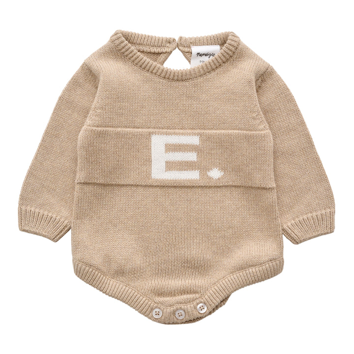Letter Bodysuit in Light Camel - personalised and made to order by Namely Co, view 2