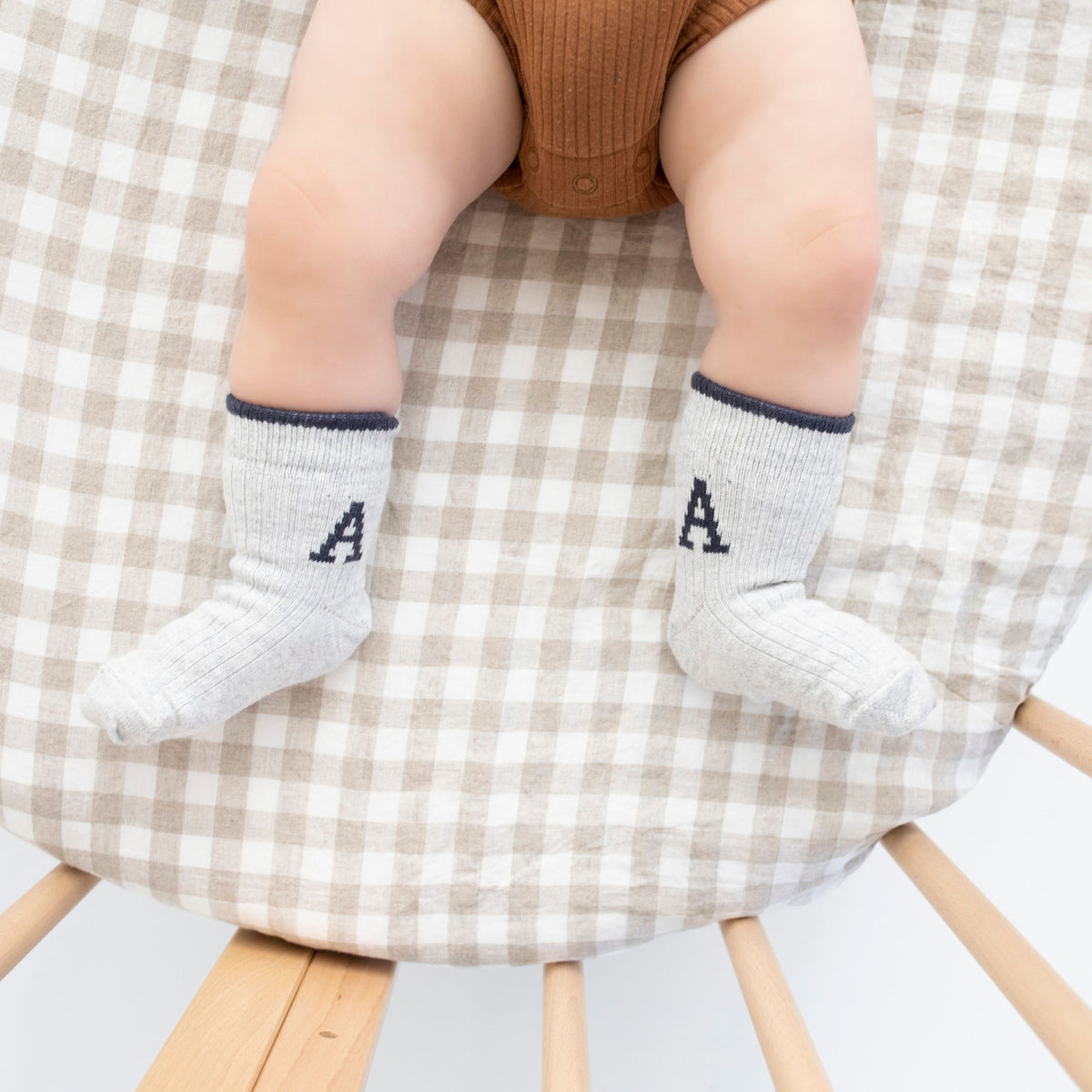 Letter Socks in Cashmere Navy - personalised and made to order by Namely Co