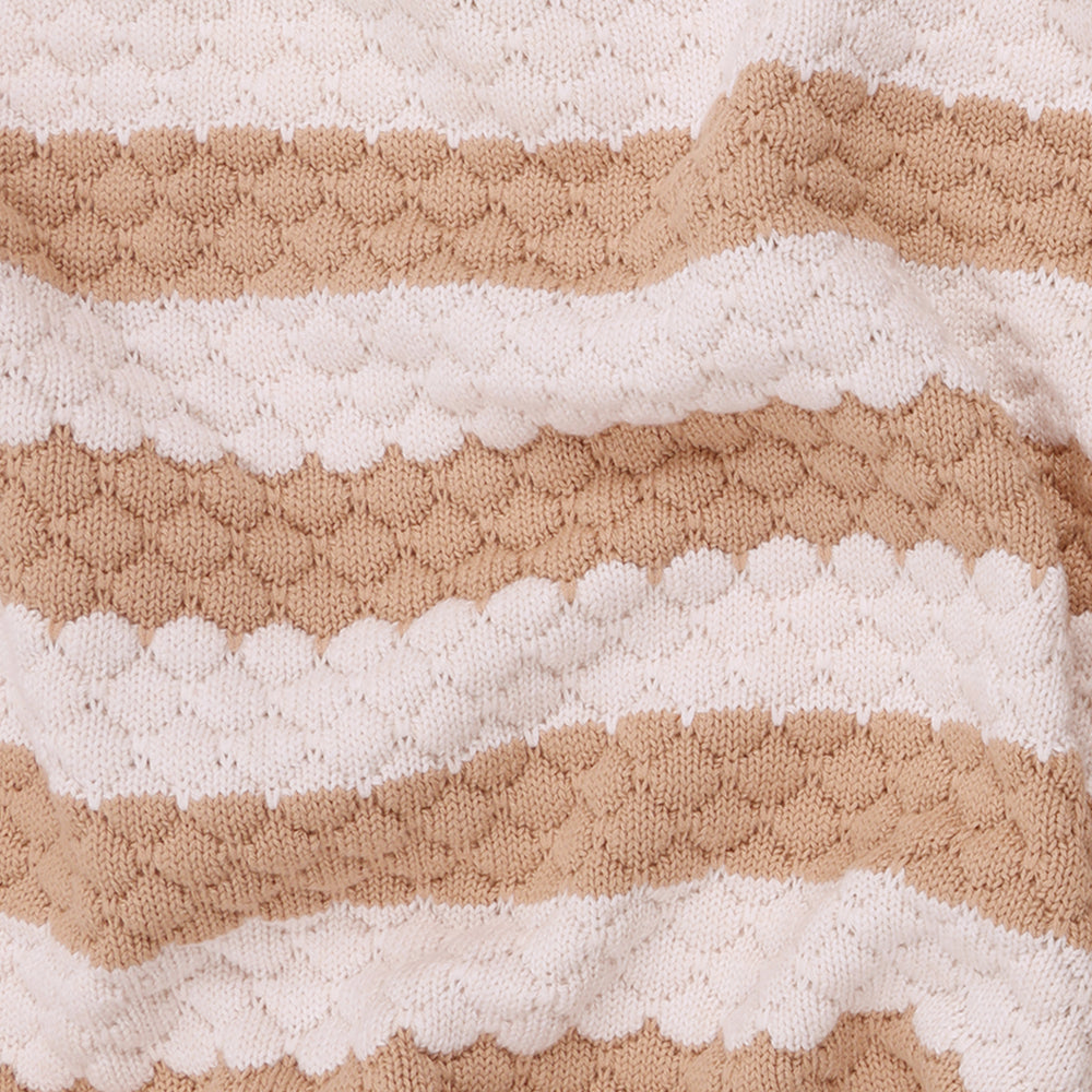 
                  
                    Load image into Gallery viewer, Bubble Stripe Name Blanket - Almond
                  
                