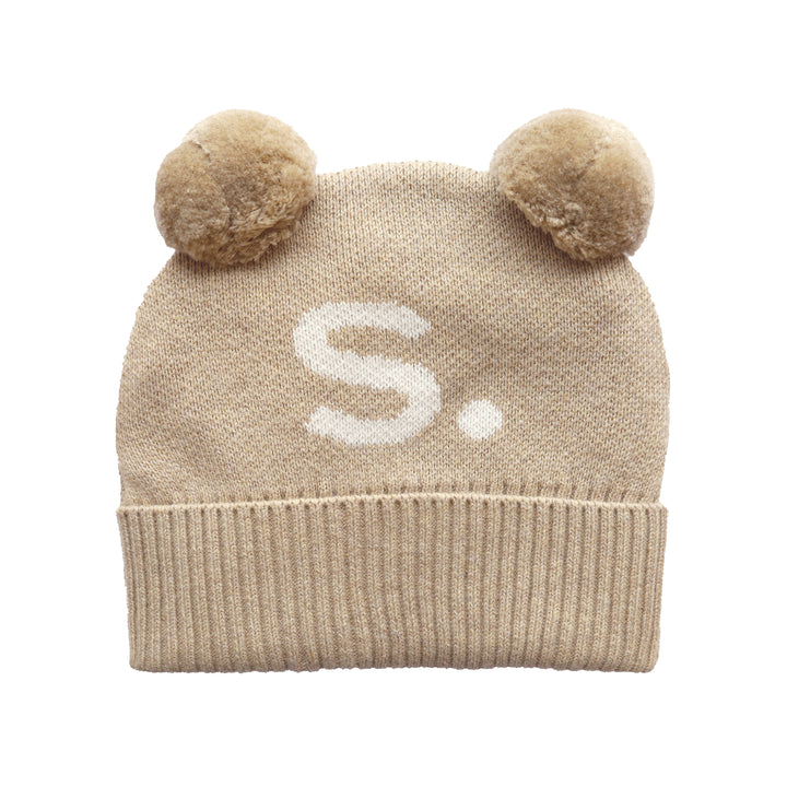 Double Pom Pom Beanie in Light Camel - personalised and made to order by Namely Co, view 4