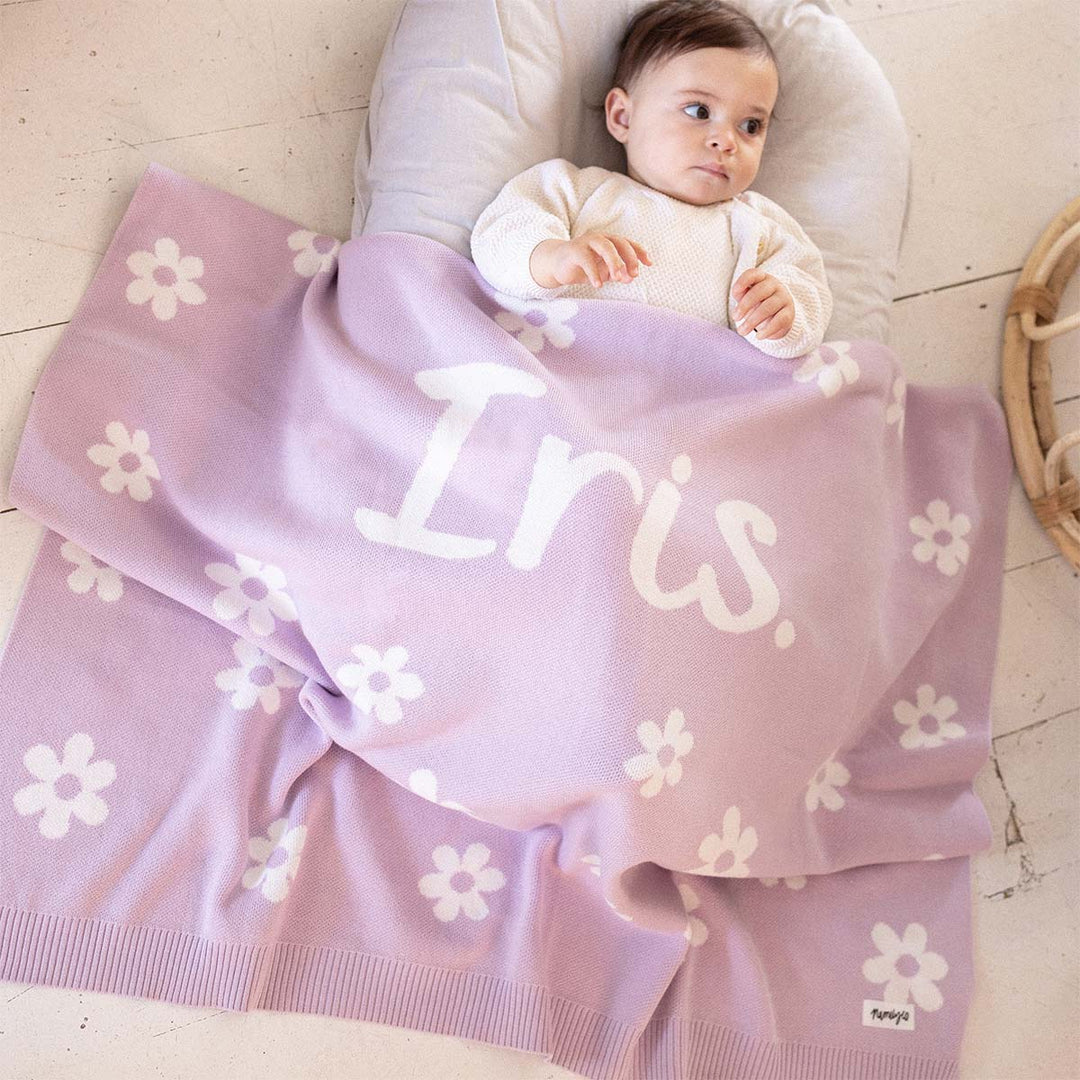 Bloom Name Blanket in Lilac - personalised and made to order by Namely Co, view 2