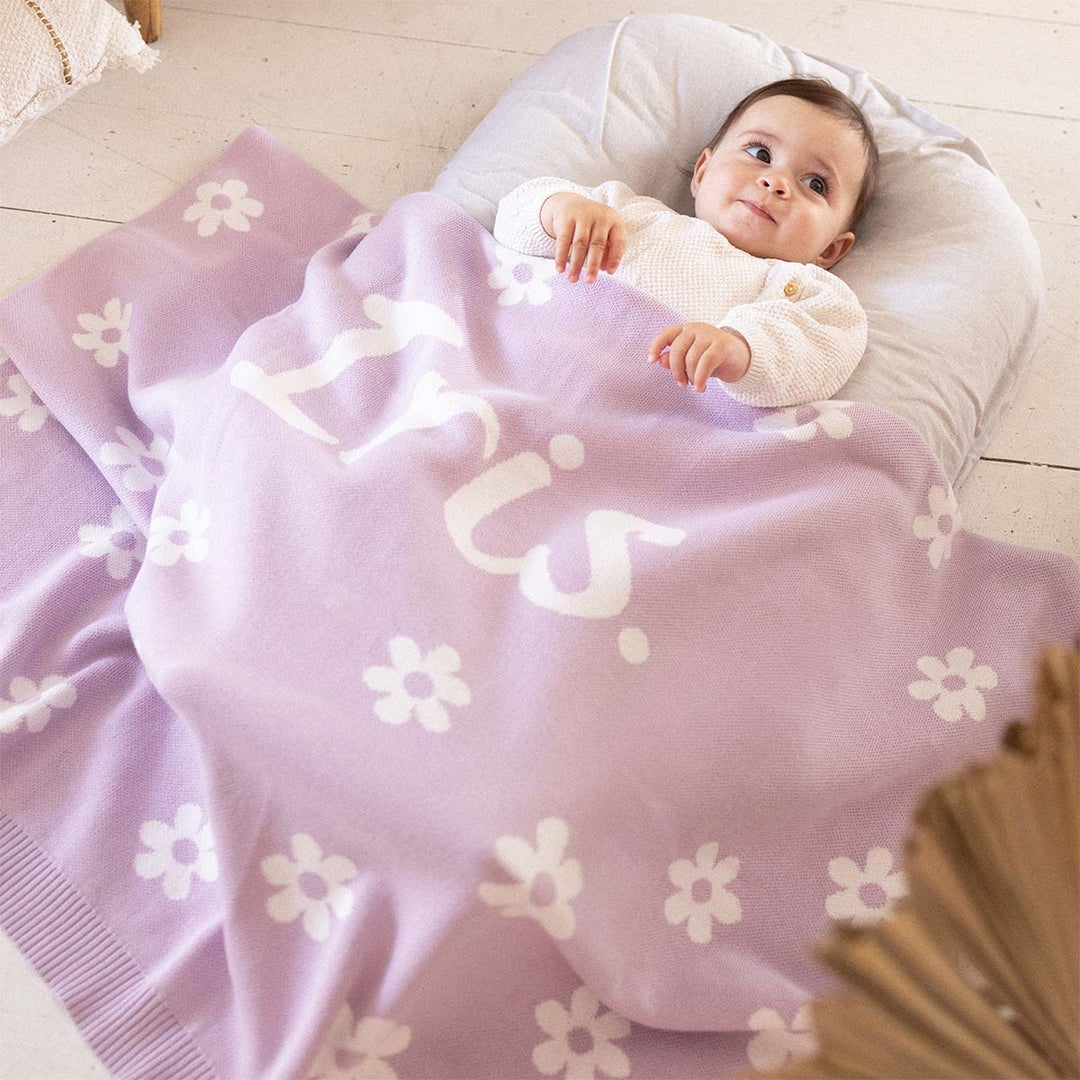 Bloom Name Blanket in Lilac - personalised and made to order by Namely Co, view 4