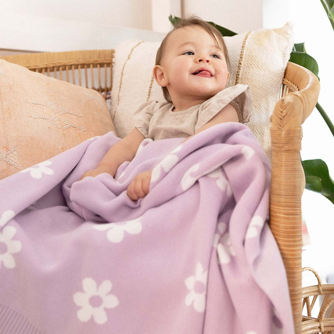 Bloom Name Blanket in Lilac - personalised and made to order by Namely Co, view 3