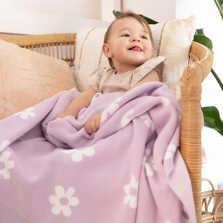 Bloom Name Blanket in Lilac - personalised and made to order by Namely Co, view 3