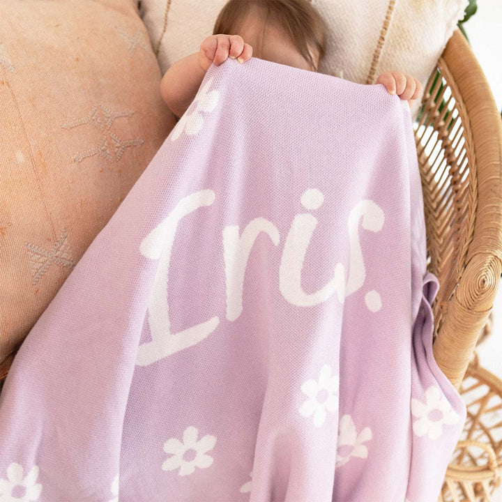 Bloom Name Blanket in Lilac - personalised and made to order by Namely Co, view 6