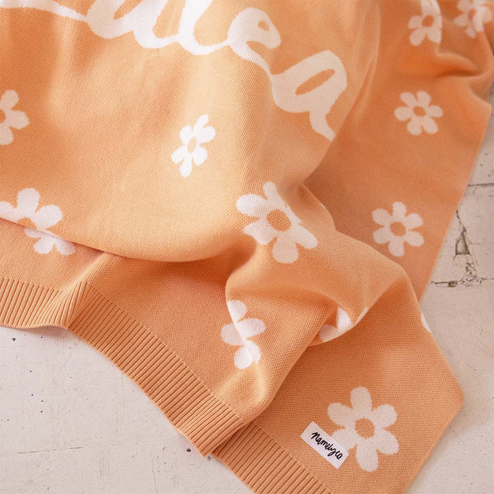 Bloom Name Blanket in Peach Nougat - personalised and made to order by Namely Co, view 3