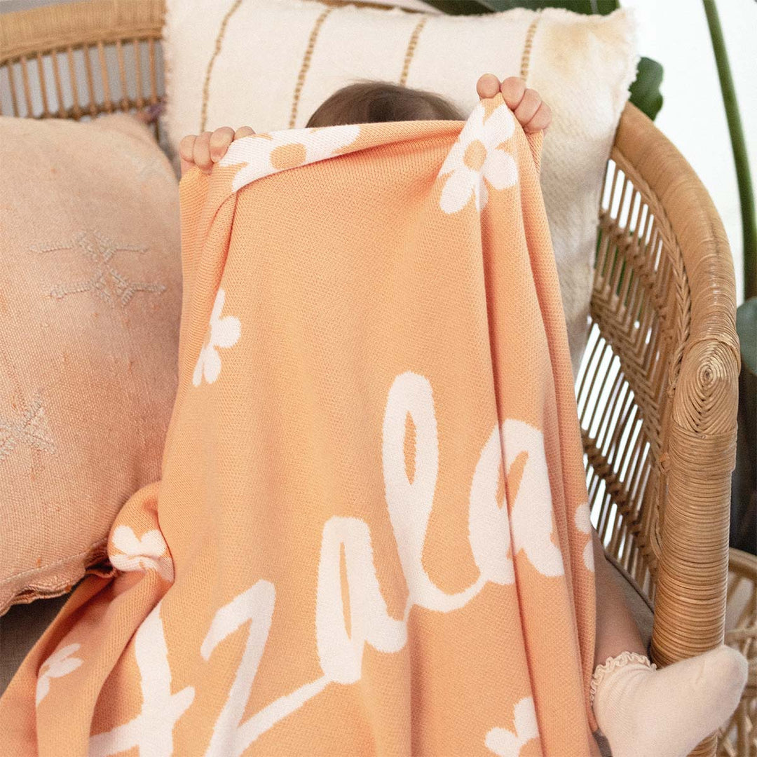 Bloom Name Blanket in Peach Nougat - personalised and made to order by Namely Co, view 6