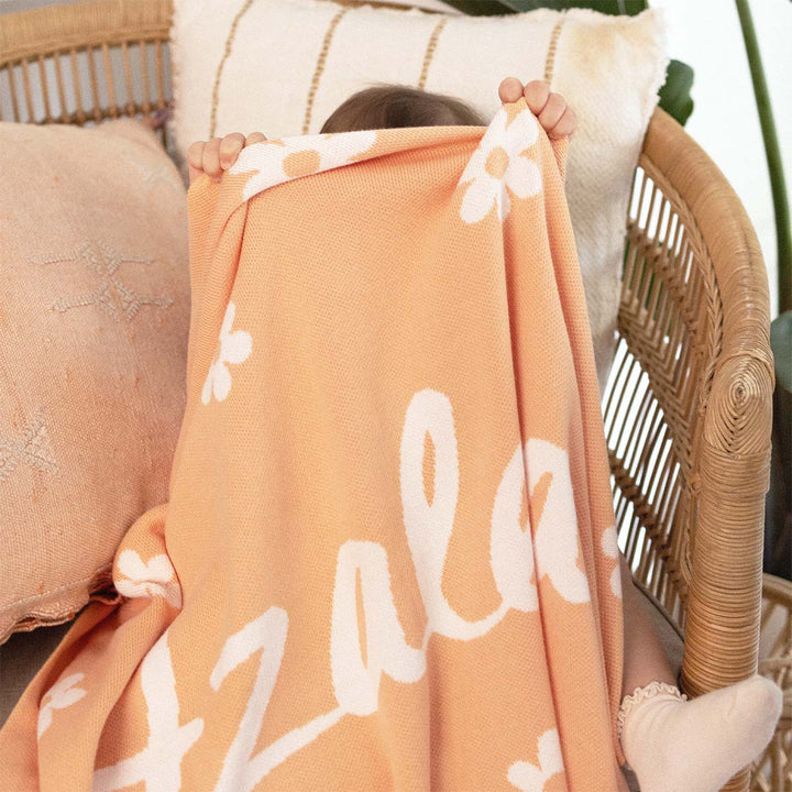 Bloom Name Blanket in Peach Nougat - personalised and made to order by Namely Co, view 6