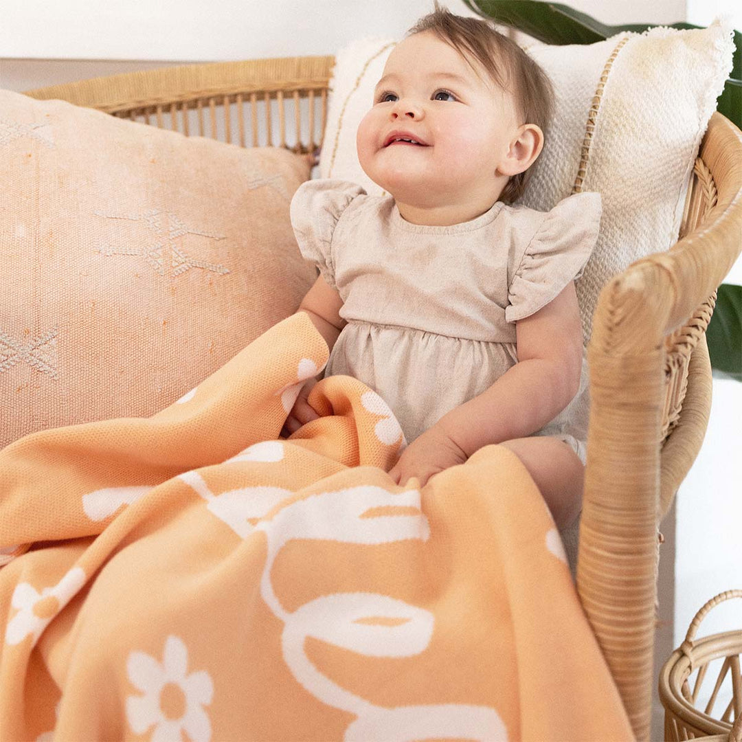 Bloom Name Blanket in Peach Nougat - personalised and made to order by Namely Co, view 4