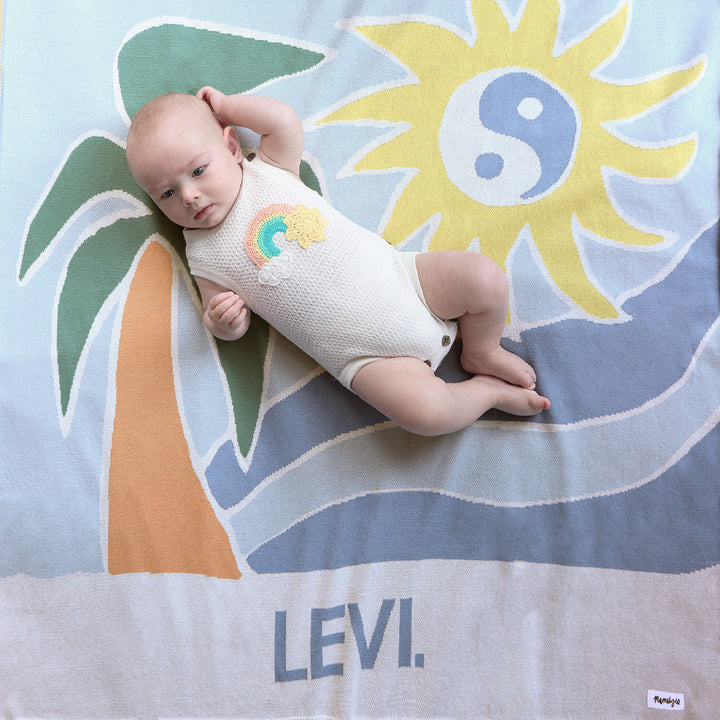 Classic Name Blanket in Chill Cove - personalised and made to order by Namely Co
