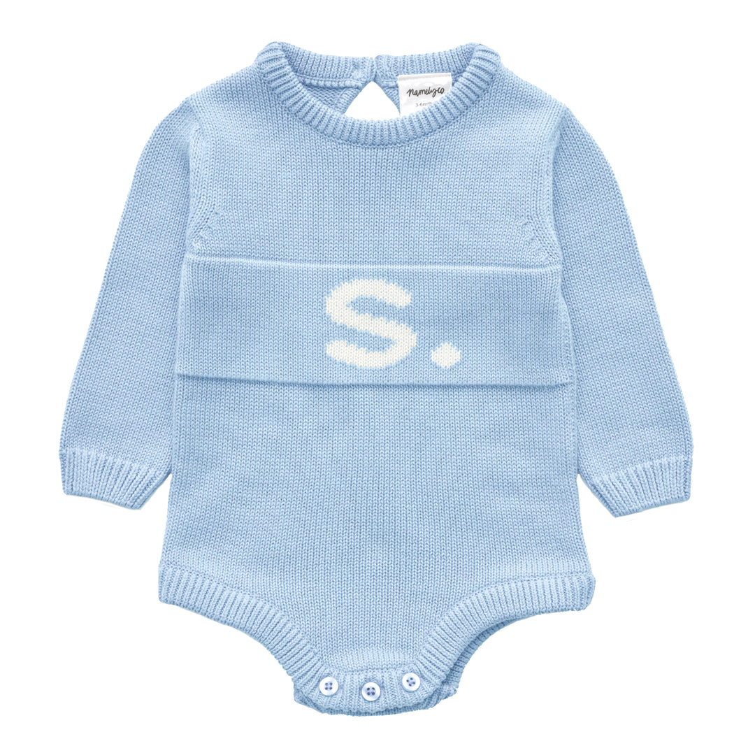 Letter Bodysuit in Kentucky Blue - personalised and made to order by Namely Co, view 2