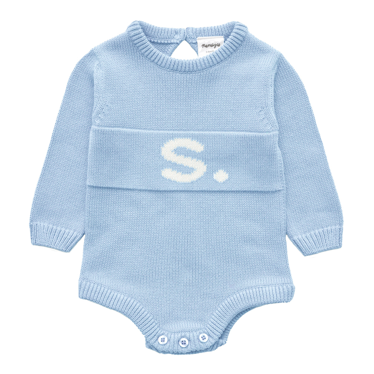 Letter Bodysuit in Kentucky Blue - personalised and made to order by Namely Co, view 2