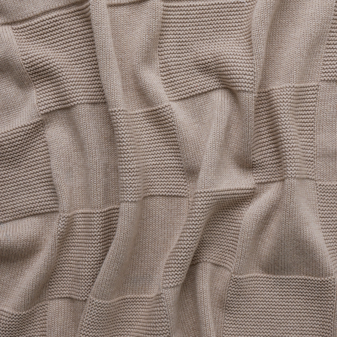 Checkerboard Name Blanket in Light Camel - personalised and made to order by Namely Co, view 9