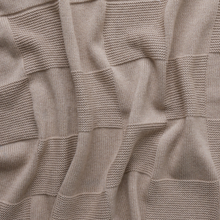 Checkerboard Name Blanket in Light Camel - personalised and made to order by Namely Co, view 9