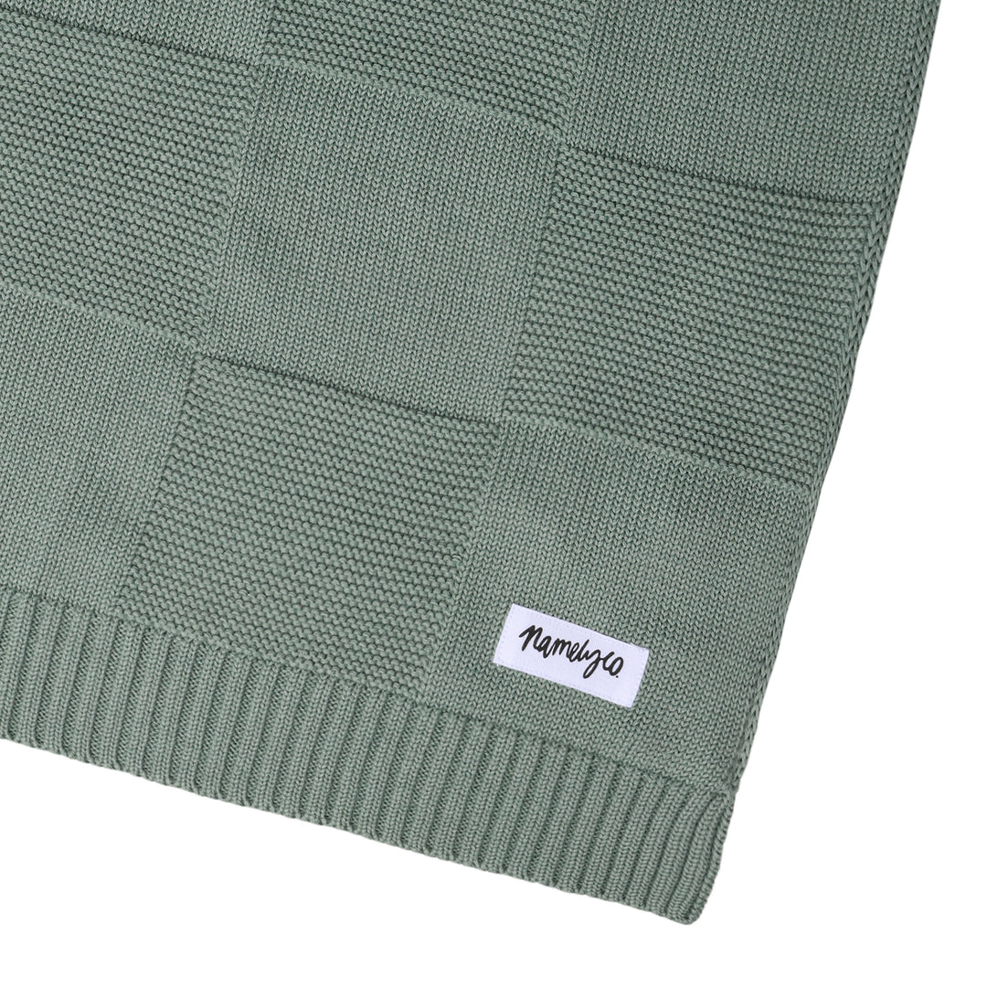 Checkerboard Name Blanket in Lily Pad - personalised and made to order by Namely Co, view 6