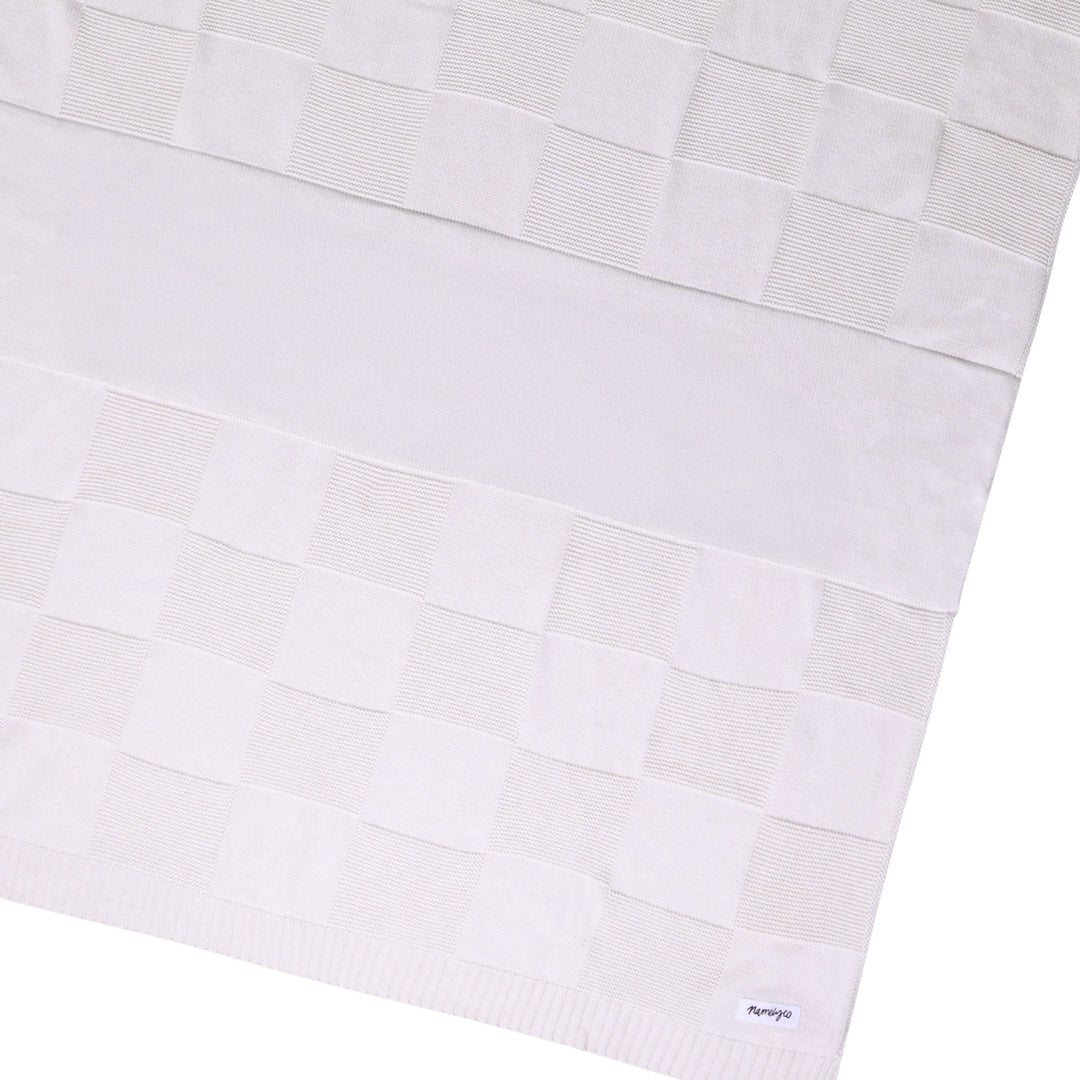 Checkerboard Name Blanket in Oatmeal - personalised and made to order by Namely Co, view 7