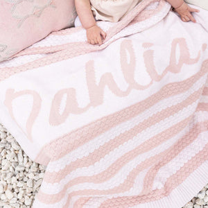 
                  
                    Load image into Gallery viewer, Bubble Stripe Name Blanket - Petal
                  
                