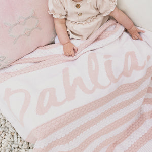 
                  
                    Load image into Gallery viewer, Bubble Stripe Name Blanket - Ballet
                  
                