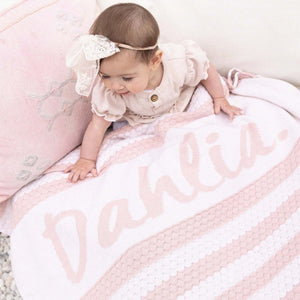 
                  
                    Load image into Gallery viewer, Bubble Stripe Name Blanket - Petal
                  
                