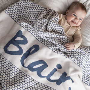 
                  
                    Load image into Gallery viewer, Chunky Bubble Name Blanket - Moody Blue
                  
                