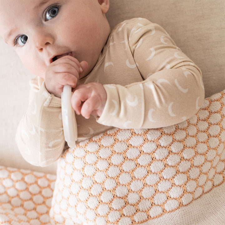 Chunky Bubble Name Blanket in Peach Nougat - personalised and made to order by Namely Co, view 3