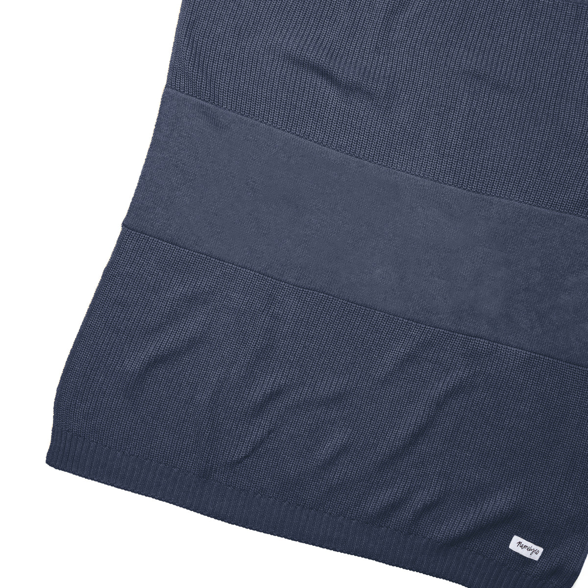 Chunky Knit Name Blanket in Navy Marl - personalised and made to order by Namely Co, view 2