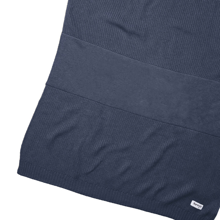 Chunky Knit Name Blanket in Navy Marl - personalised and made to order by Namely Co, view 2