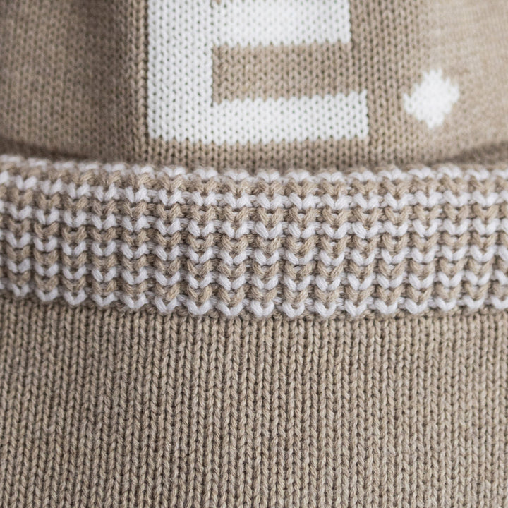 Chunky Two Tone Name Blanket in Light Camel - personalised and made to order by Namely Co, view 6