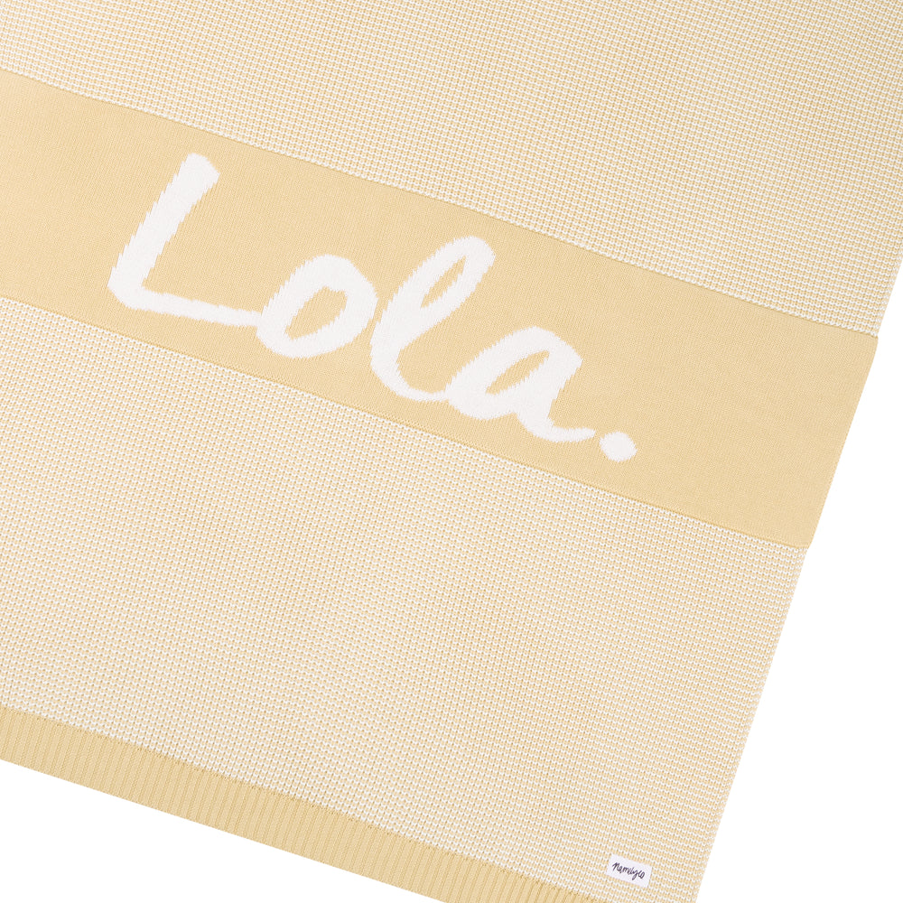 
                  
                    Load image into Gallery viewer, Chunky Two Tone Name Blanket - Butter
                  
                