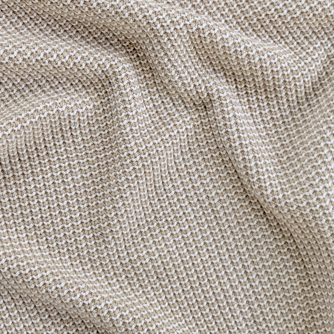 Chunky Two Tone Name Blanket in Light Camel - personalised and made to order by Namely Co, view 7