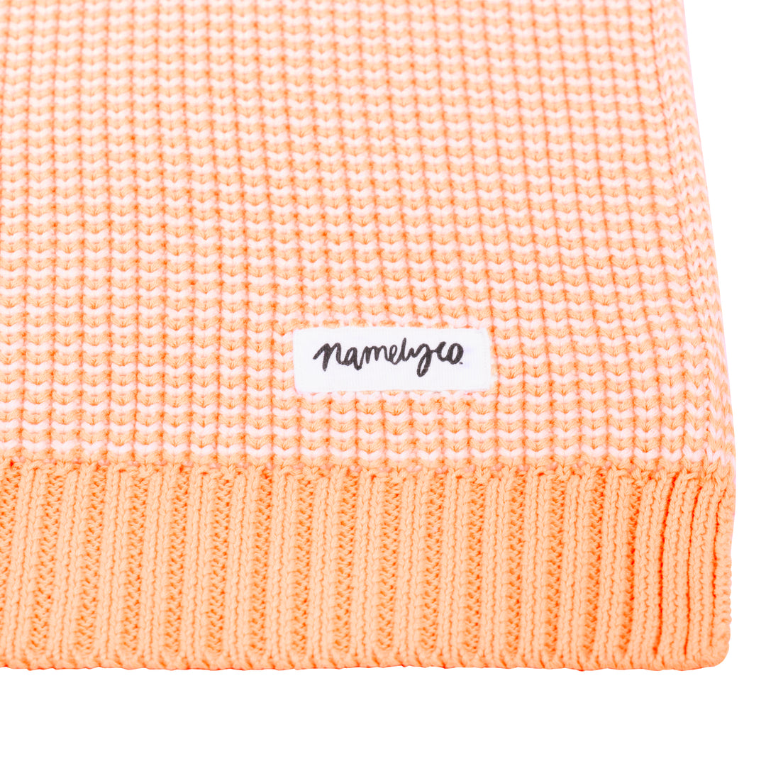 Chunky Two Tone Name Blanket in Peach Nougat - personalised and made to order by Namely Co, view 9