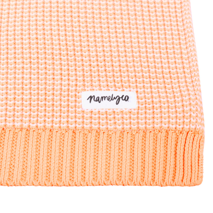 Chunky Two Tone Name Blanket in Peach Nougat - personalised and made to order by Namely Co, view 9