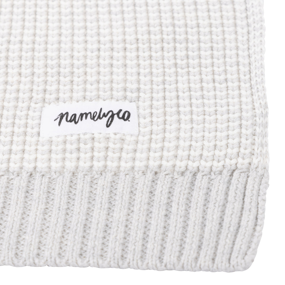 Chunky Two Tone Name Blanket in Snow Marle - personalised and made to order by Namely Co, view 6