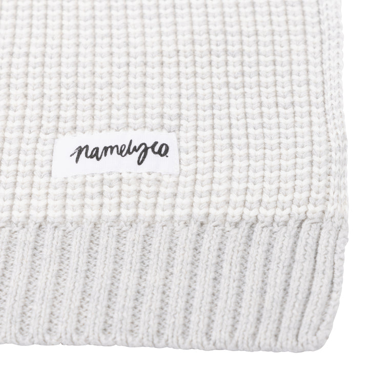 Chunky Two Tone Name Blanket in Snow Marle - personalised and made to order by Namely Co, view 6