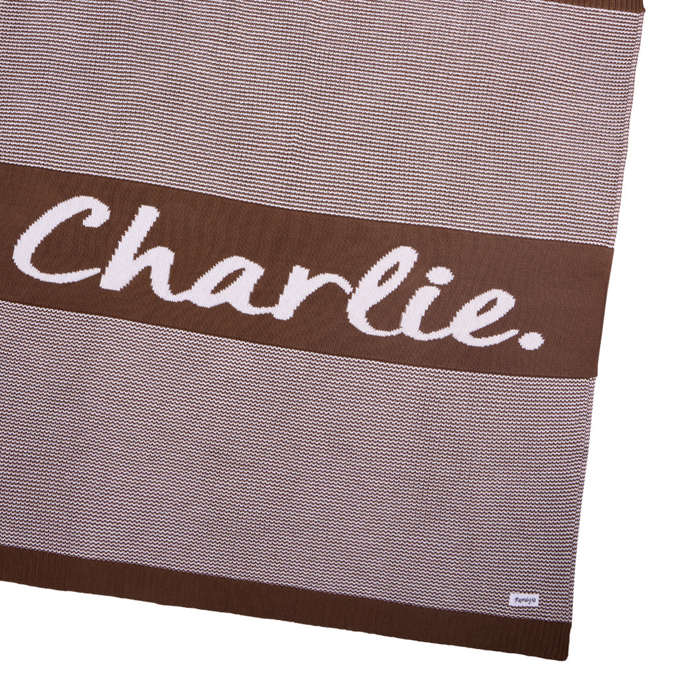 
                  
                    Load image into Gallery viewer, Chunky Two Tone Name Blanket - Chocolate
                  
                
