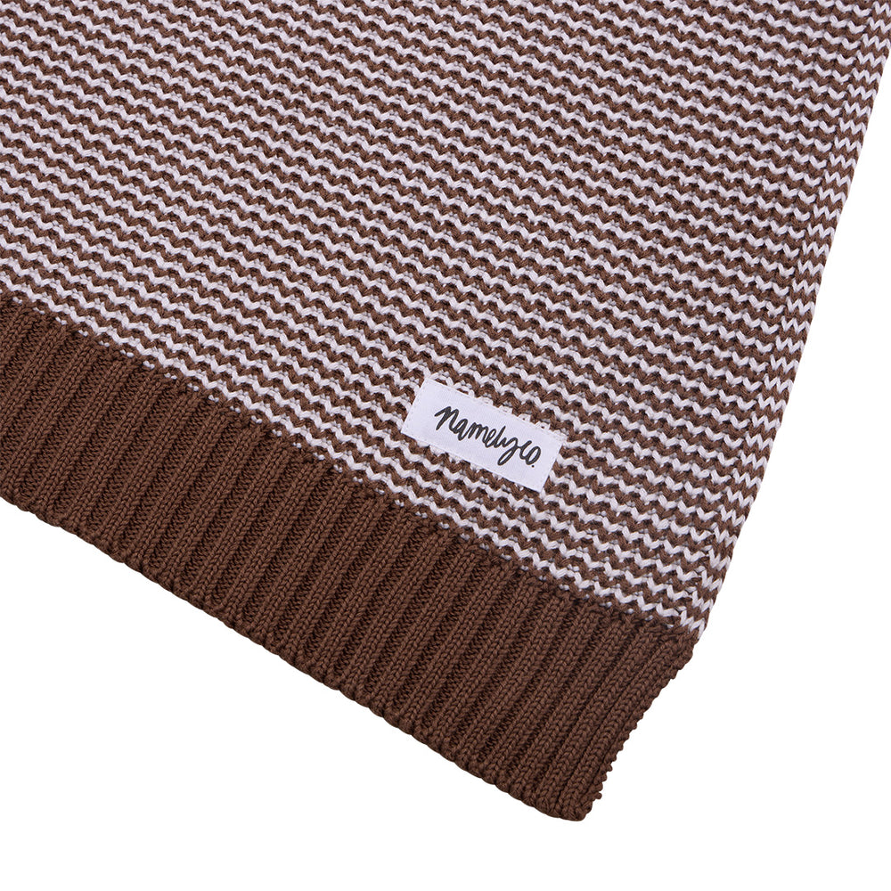 
                  
                    Load image into Gallery viewer, Chunky Two Tone Name Blanket - Chocolate
                  
                