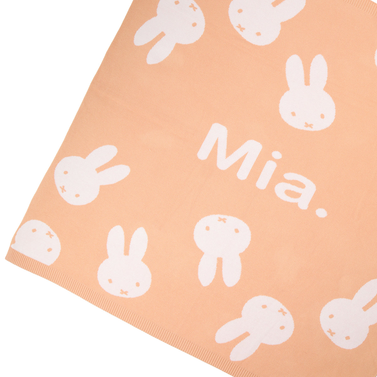 Classic Name Blanket - Miffy in Peach Nougat - personalised and made to order by Namely Co, view 2