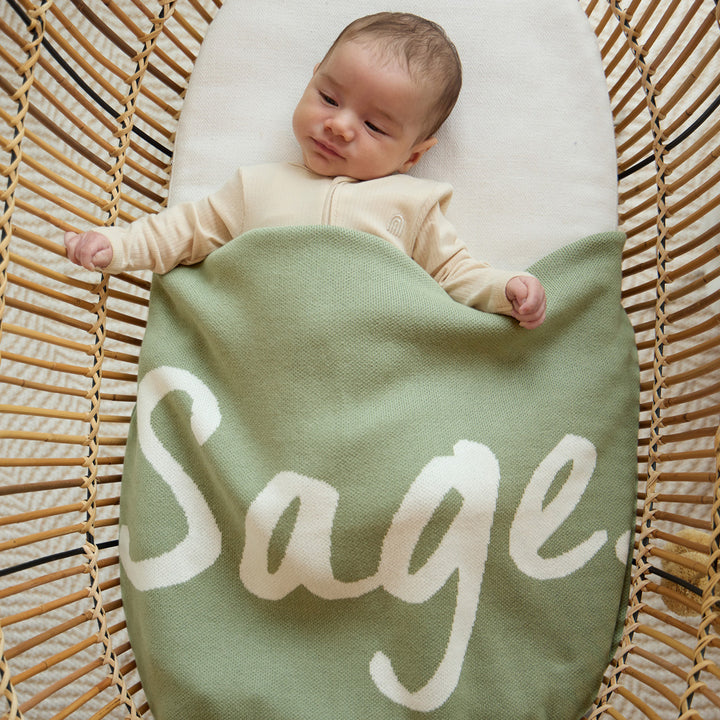Classic Name Blanket in Desert Sage - personalised and made to order by Namely Co, view 3
