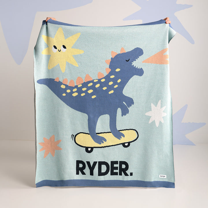 Classic Name Blanket in Dino - personalised and made to order by Namely Co, view 2