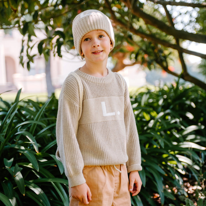 Letter Jumper in Light Camel - personalised and made to order by Namely Co, view 4