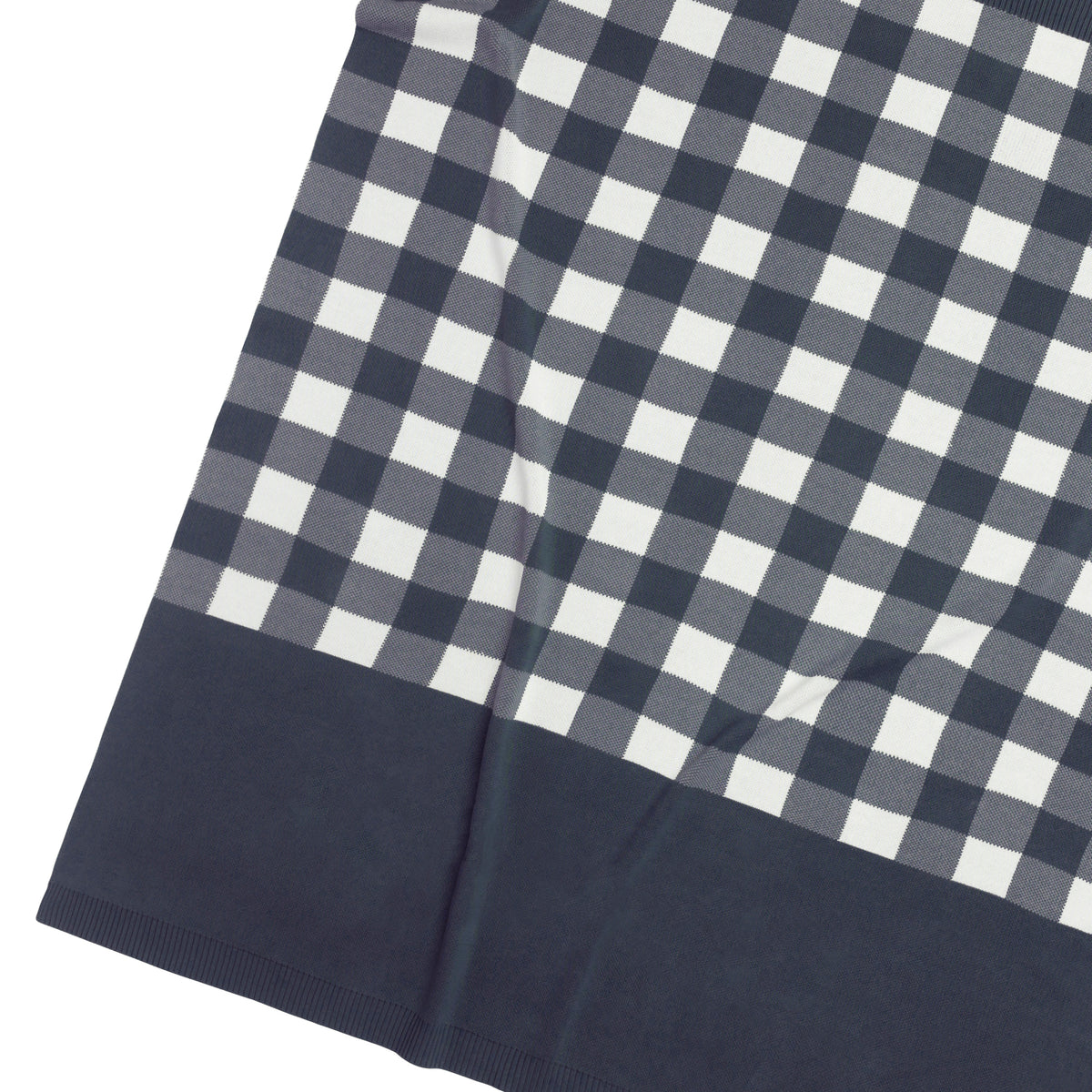 Gingham Name Blanket in Navy Marl - personalised and made to order by Namely Co, view 2