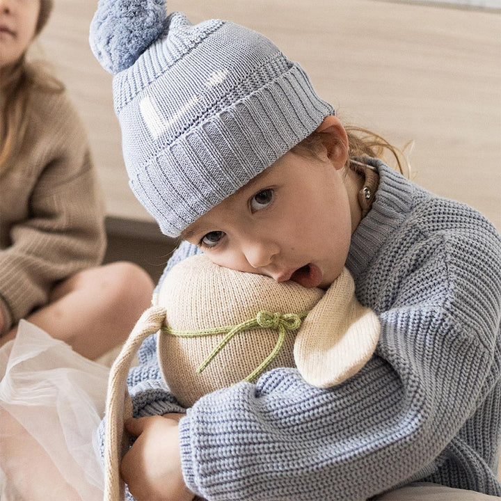 Chunky Knit Letter Beanie in Kentucky Blue - personalised and made to order by Namely Co